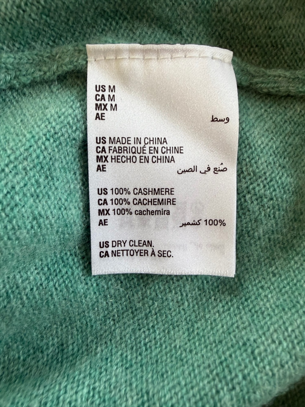 Charter Club Cashmere Sweater aqua crew neck size M - Picture 4 of 6